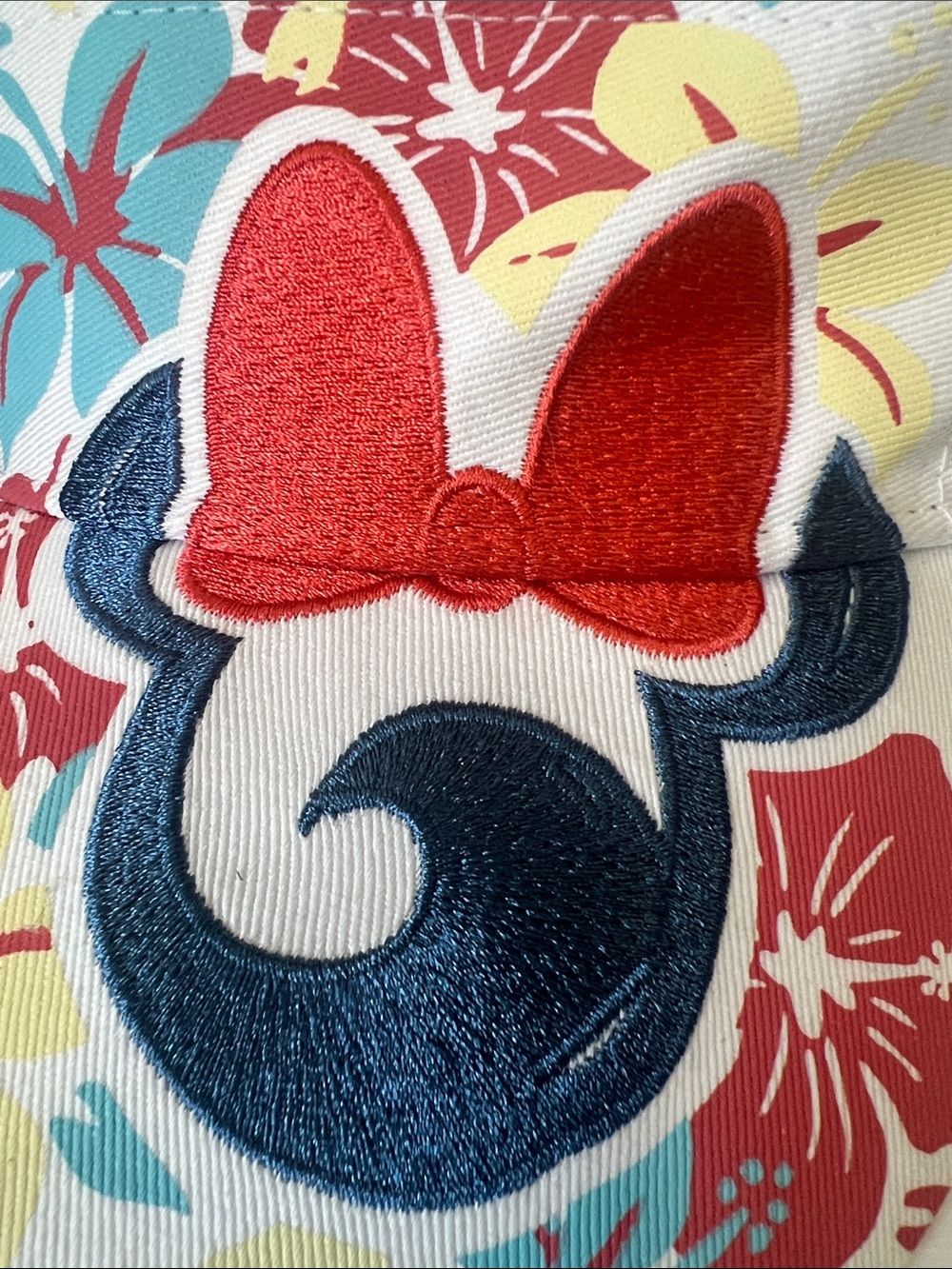 Disney Parks Floral Embroidered Minnie Mouse Visor White Floral Visor - Picture 7 of 10